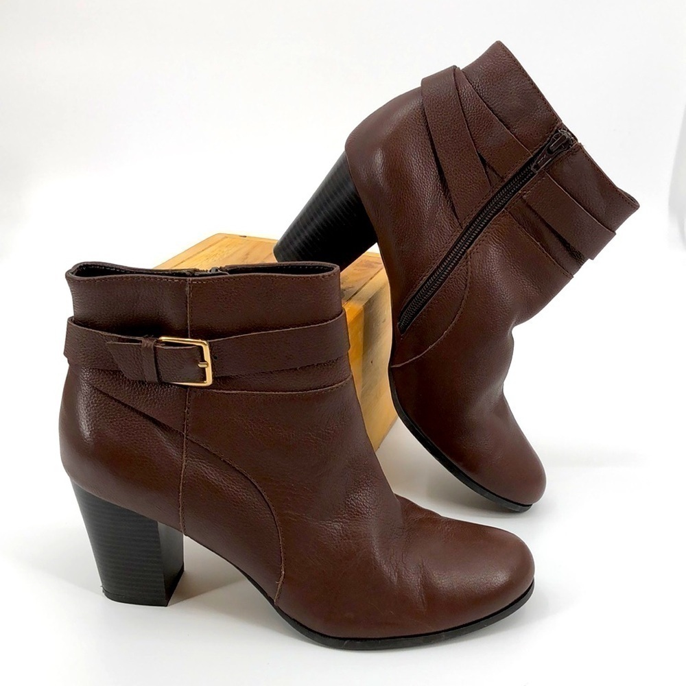 Cole Haan Signature Grand OS Booties Size 11B (H15-BR W02757 11B) Golden Buckle